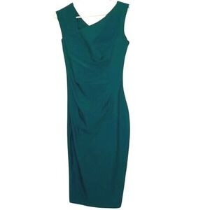 Muxxn M Green Sheath Dress‎ Elegant Sleeveless Cocktail Party Dress Some Stretch